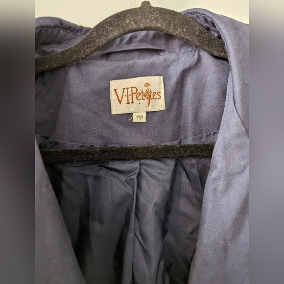 Vintage VIP Petites Navy Trench coat Size 12P - Picture 3 of 9